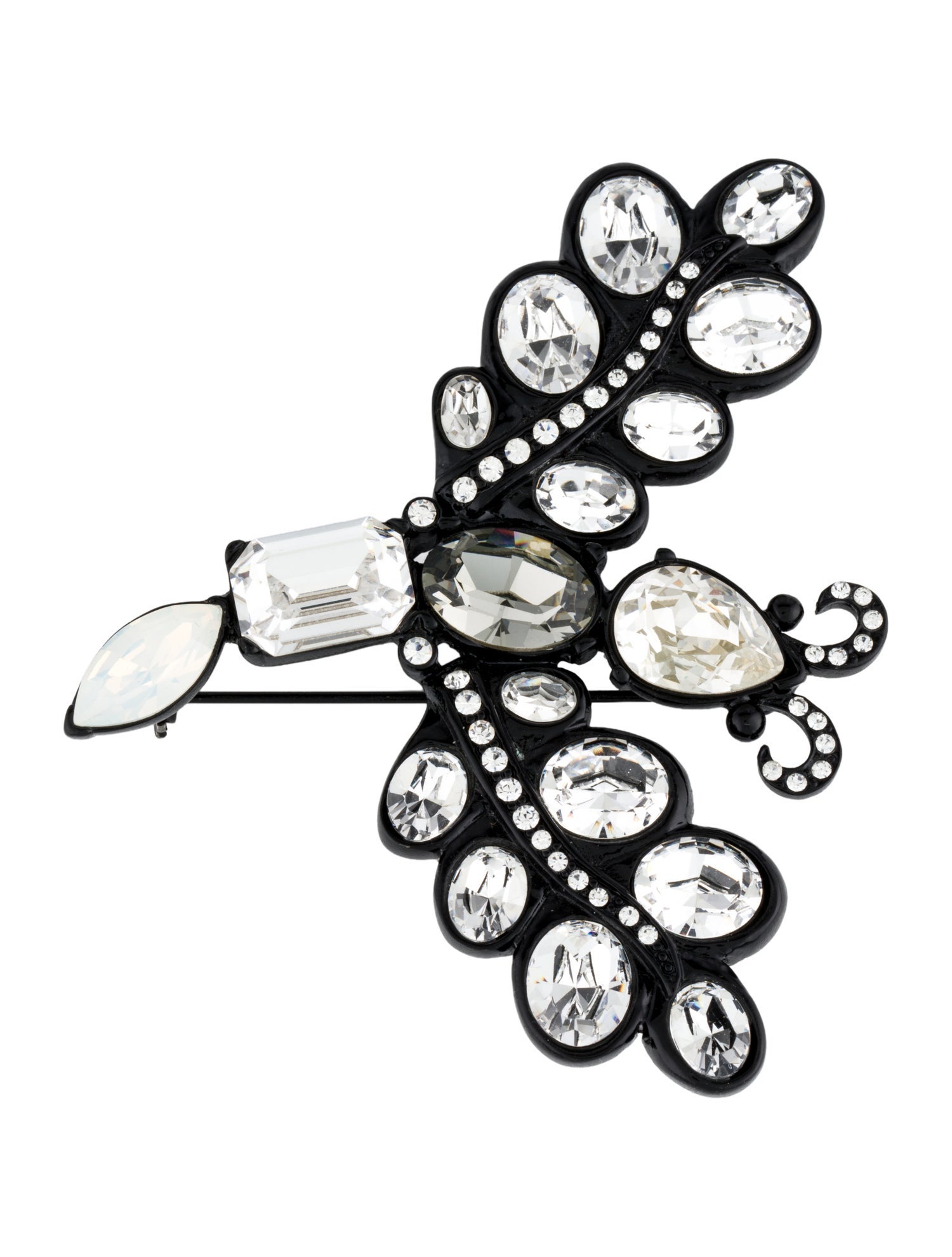 Oscar de la Renta Crystal Dragonfly Pin Brooch