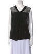 Oscar de la Renta V-Neck Sleeveless Top