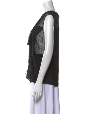 Oscar de la Renta V-Neck Sleeveless Top