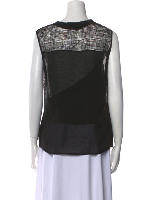 Oscar de la Renta V-Neck Sleeveless Top