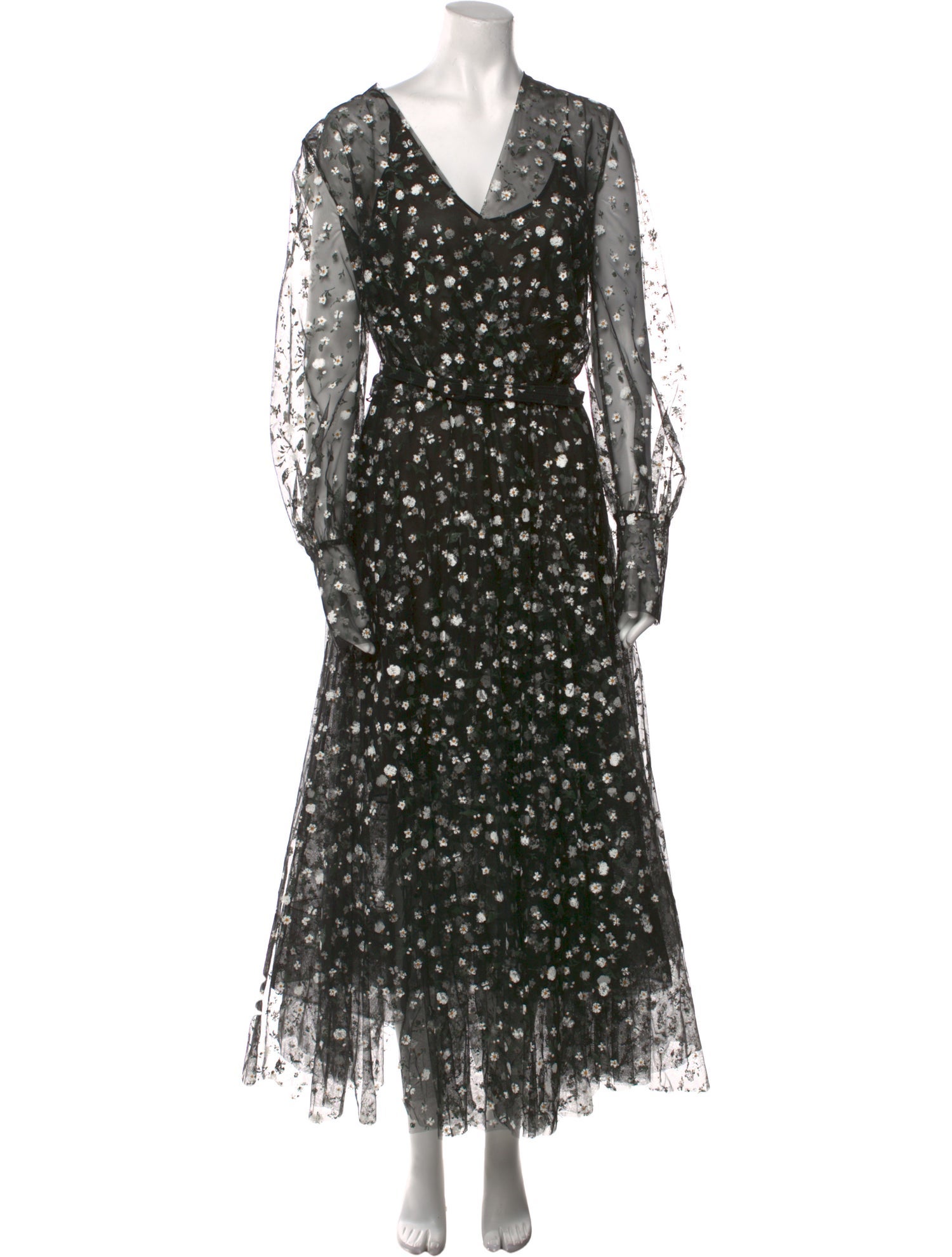 Oscar de la Renta Floral Print Long Dress