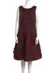 Oscar de la Renta Printed Midi Length Dress