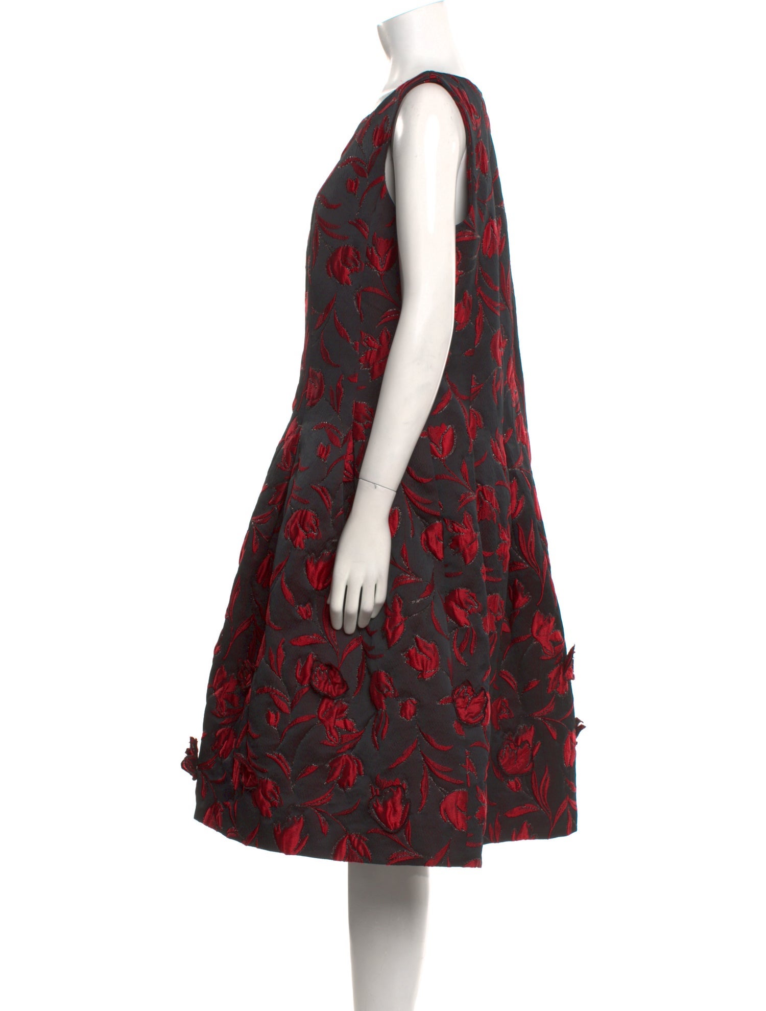 Oscar de la Renta Printed Midi Length Dress