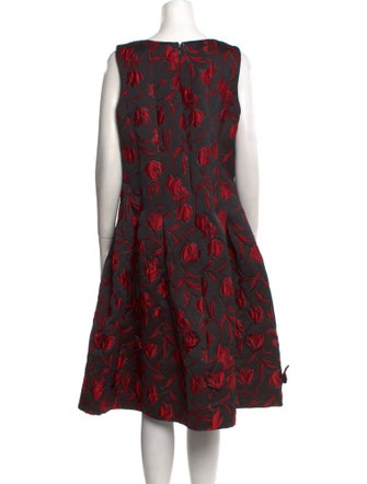 Oscar de la Renta Printed Midi Length Dress
