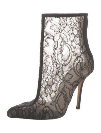 Oscar de la Renta Lace Printed Boots