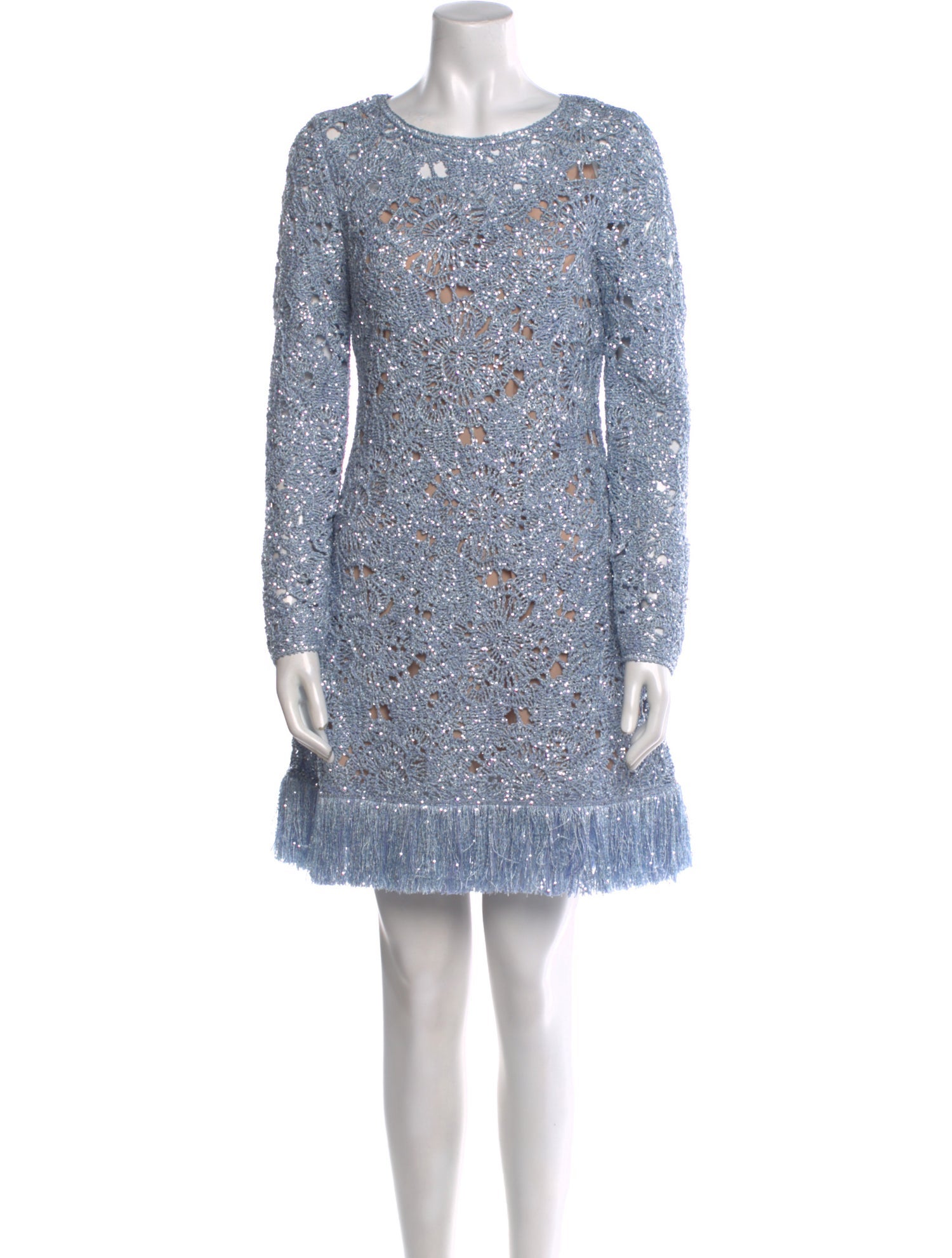 Oscar de la Renta Bateau Neckline Mini Dress