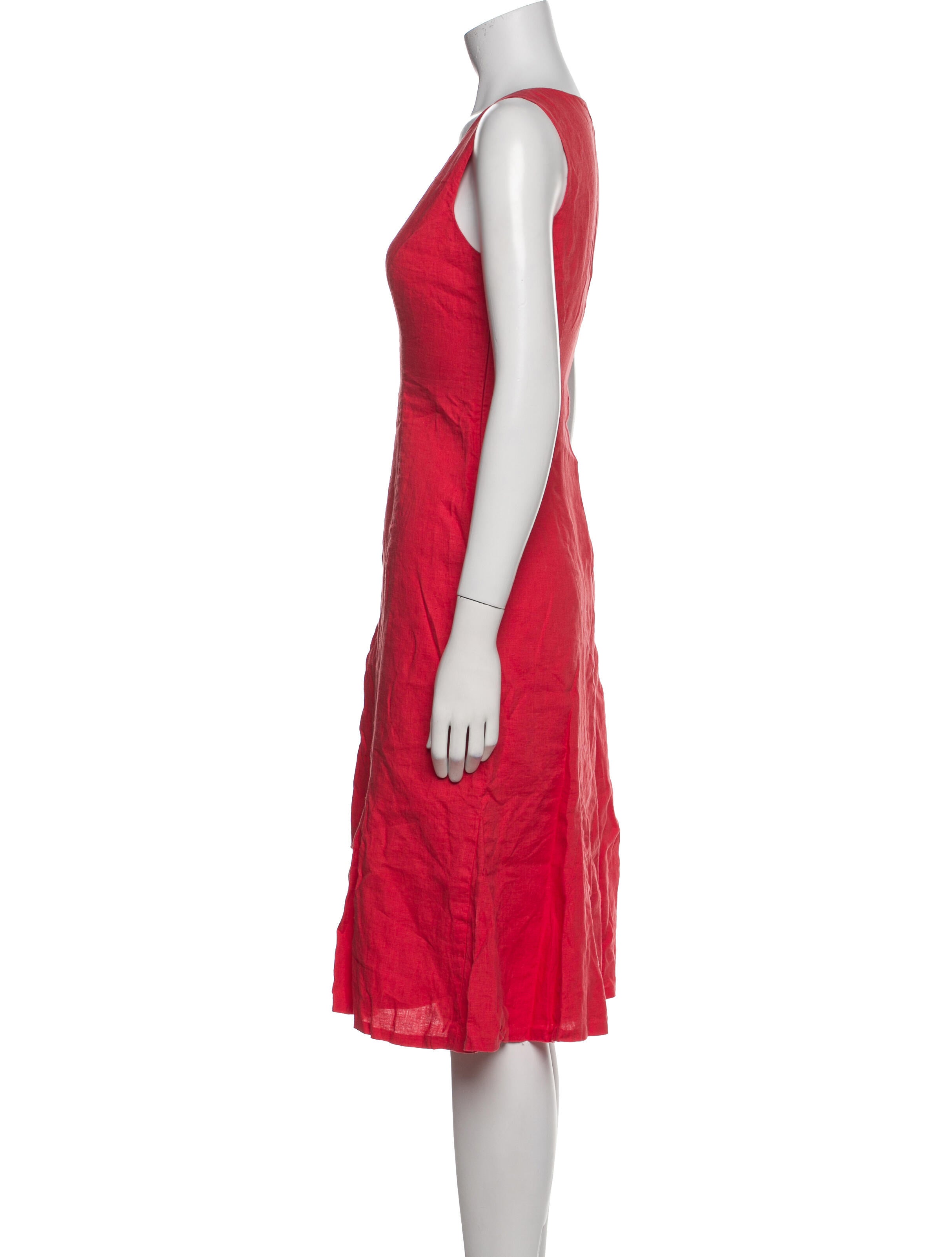 Oscar de la Renta Linen Midi Length Dress