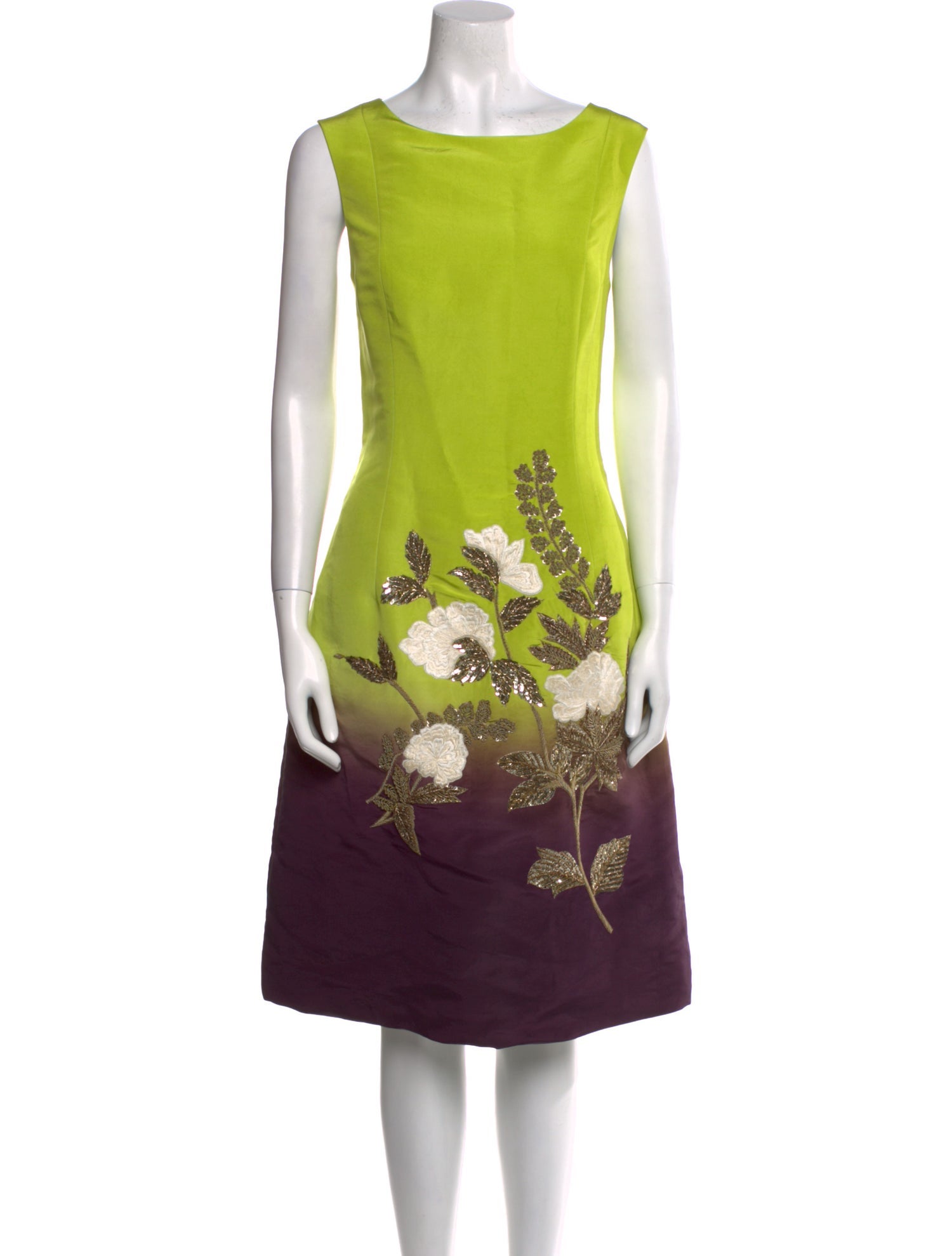 Oscar de la Renta Silk Midi Length Dress