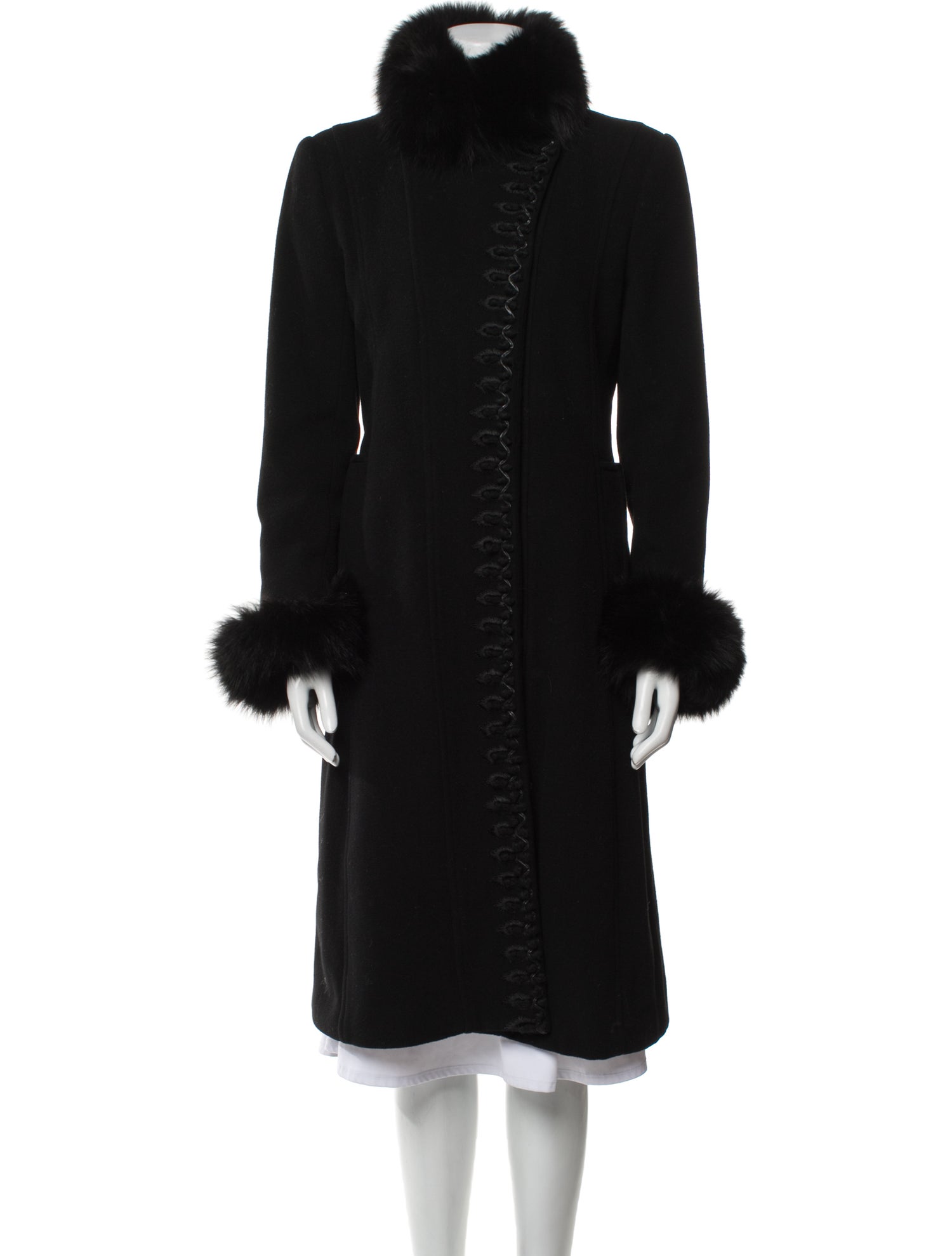 Oscar de la Renta Wool Fur Coat