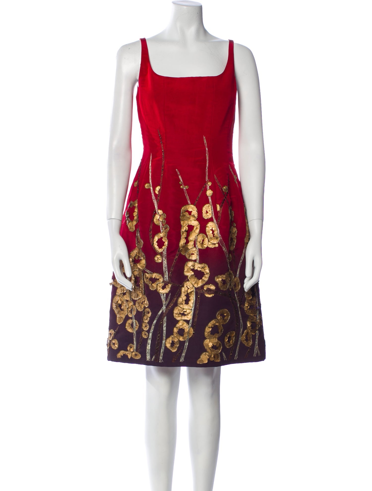 Oscar de la Renta Silk Knee-Length Dress