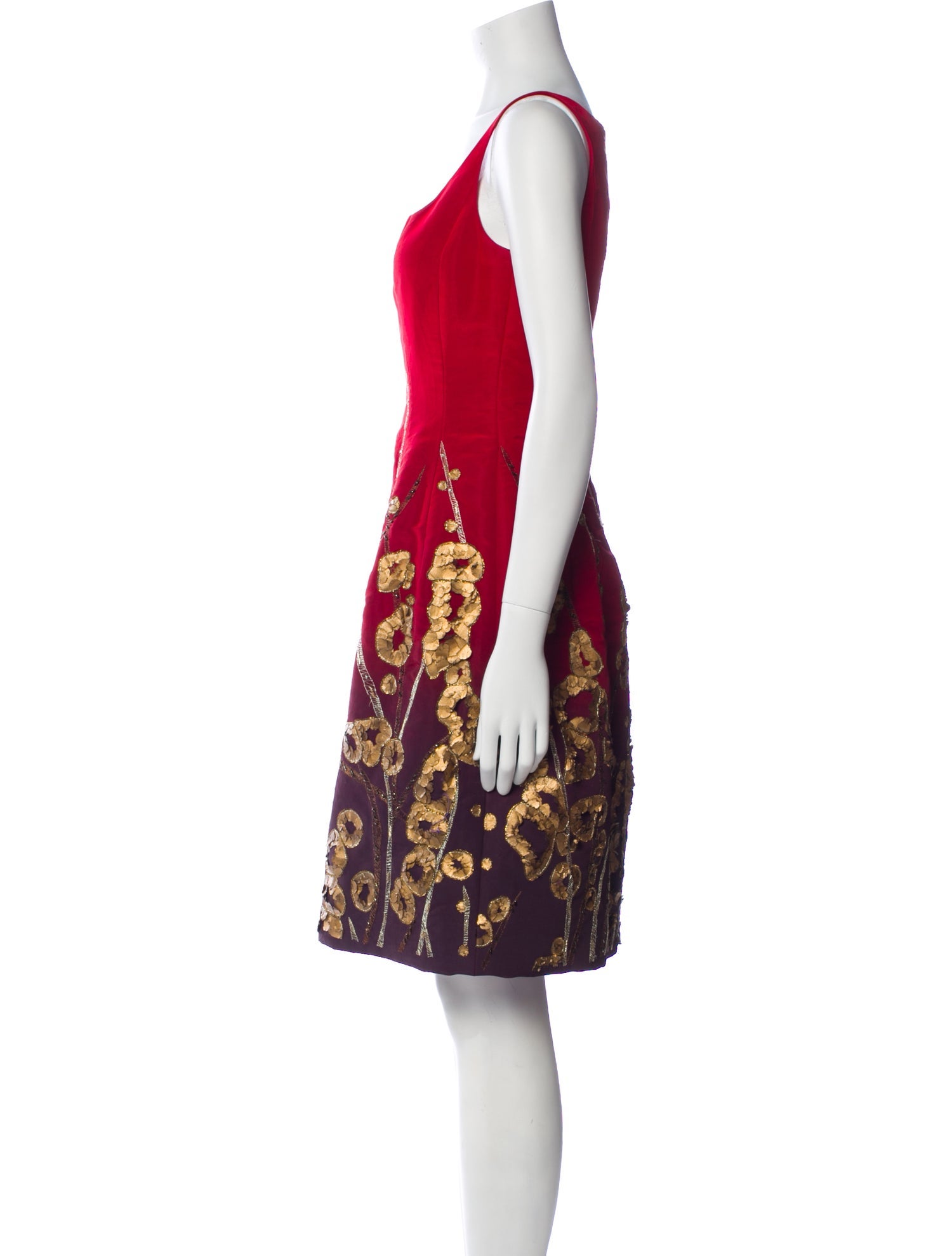 Oscar de la Renta Silk Knee-Length Dress