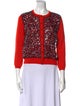 Oscar de la Renta Virgin Wool Printed Sweater