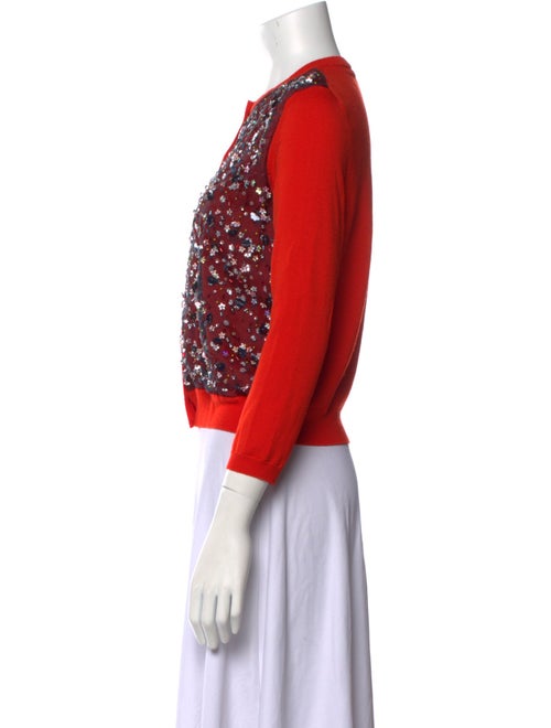 Oscar de la Renta Virgin Wool Printed Sweater
