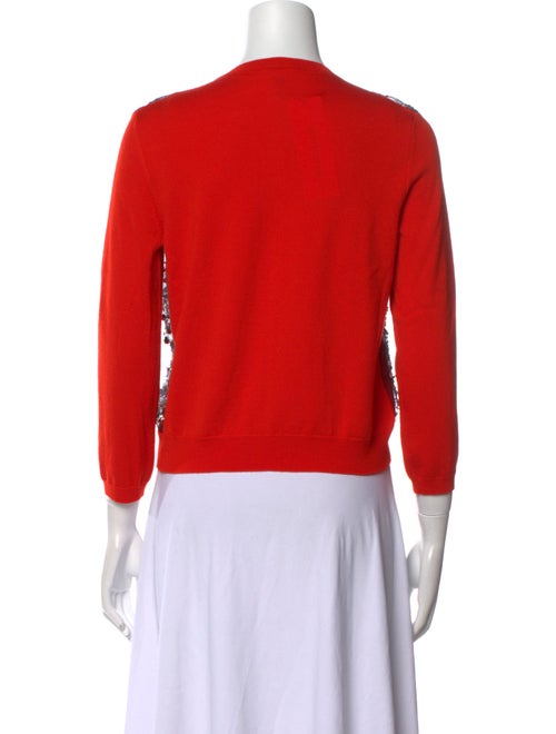 Oscar de la Renta Virgin Wool Printed Sweater