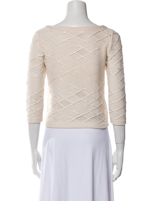 Oscar de la Renta Virgin Wool Bateau Neckline Sweater