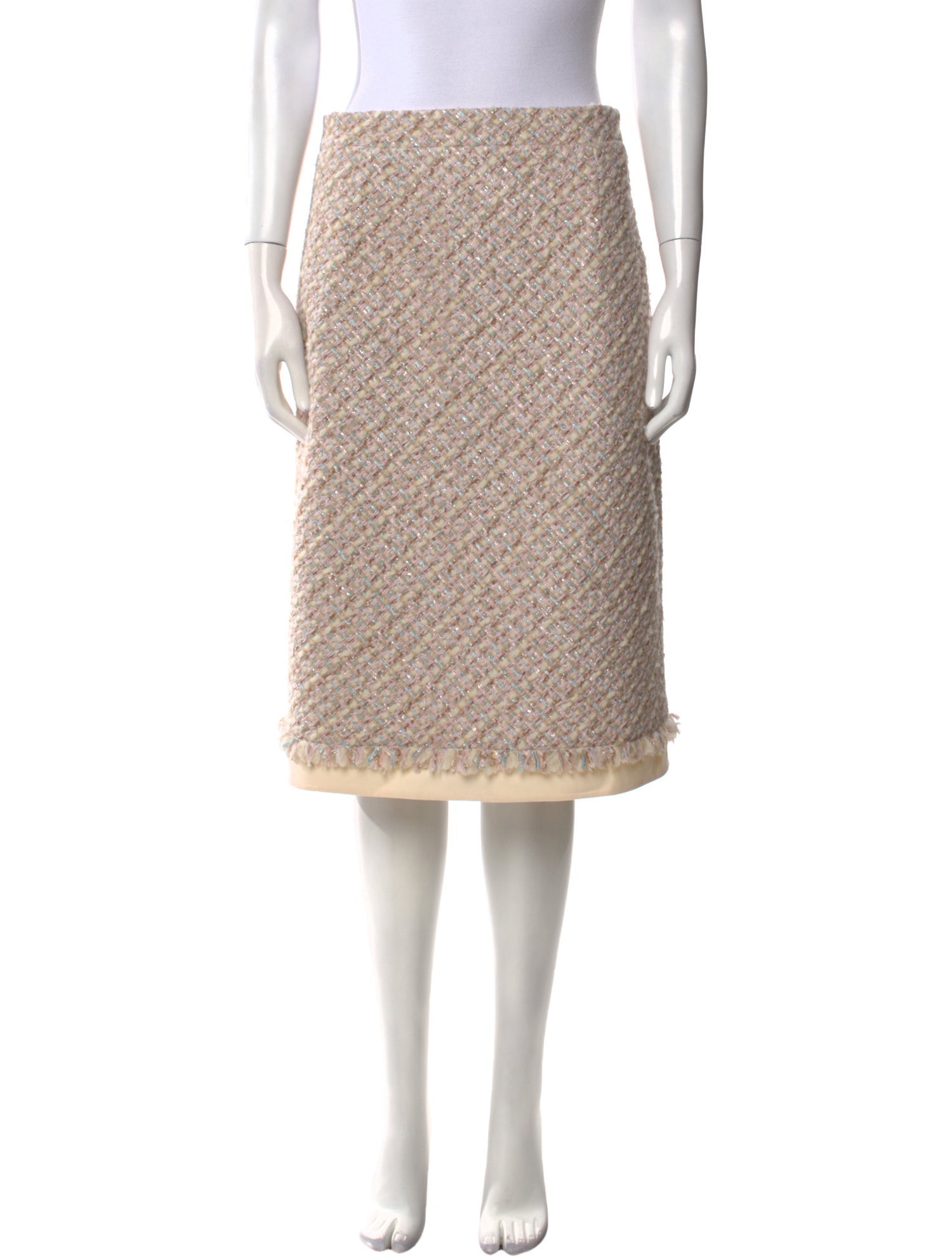 Oscar de la Renta Tweed Pattern Knee-Length Skirt w/ Tags