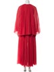 Oscar de la Renta Bateau Neckline Long Dress