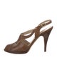 Oscar de la Renta Leather Lasercut Accents T-Strap Pumps