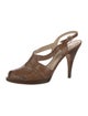 Oscar de la Renta Leather Lasercut Accents T-Strap Pumps