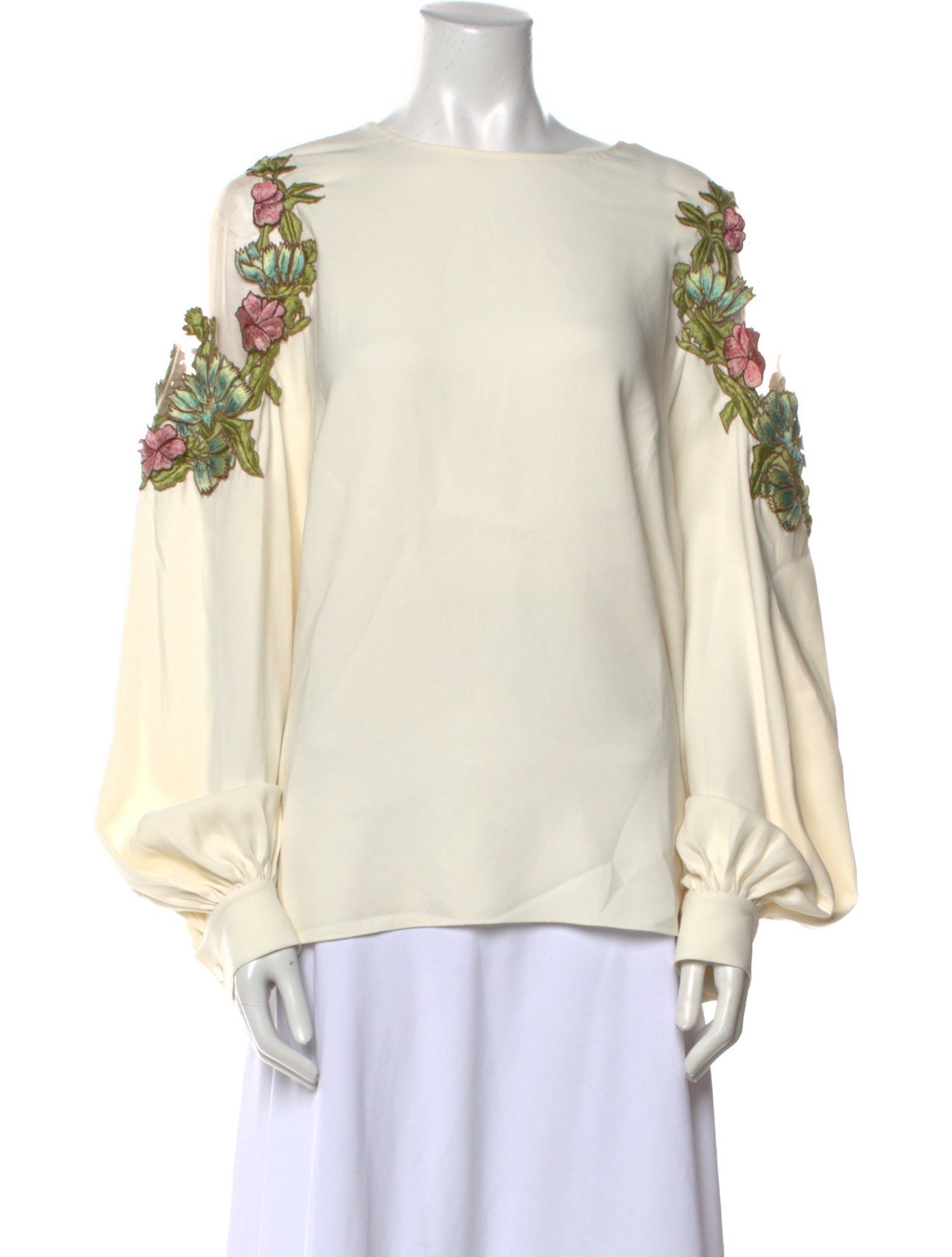 Oscar de la Renta Silk Bateau Neckline Blouse w/ Tags