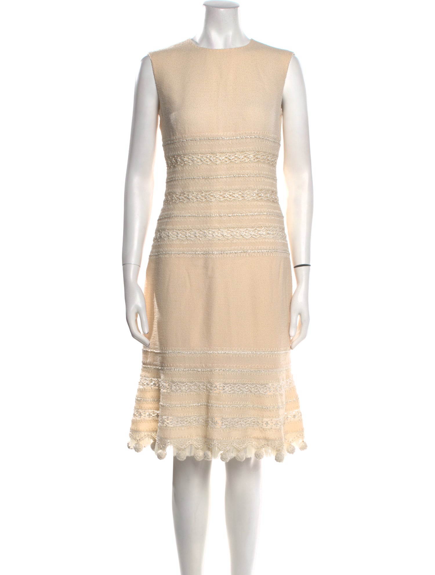 Oscar de la Renta Wool Knee-Length Dress