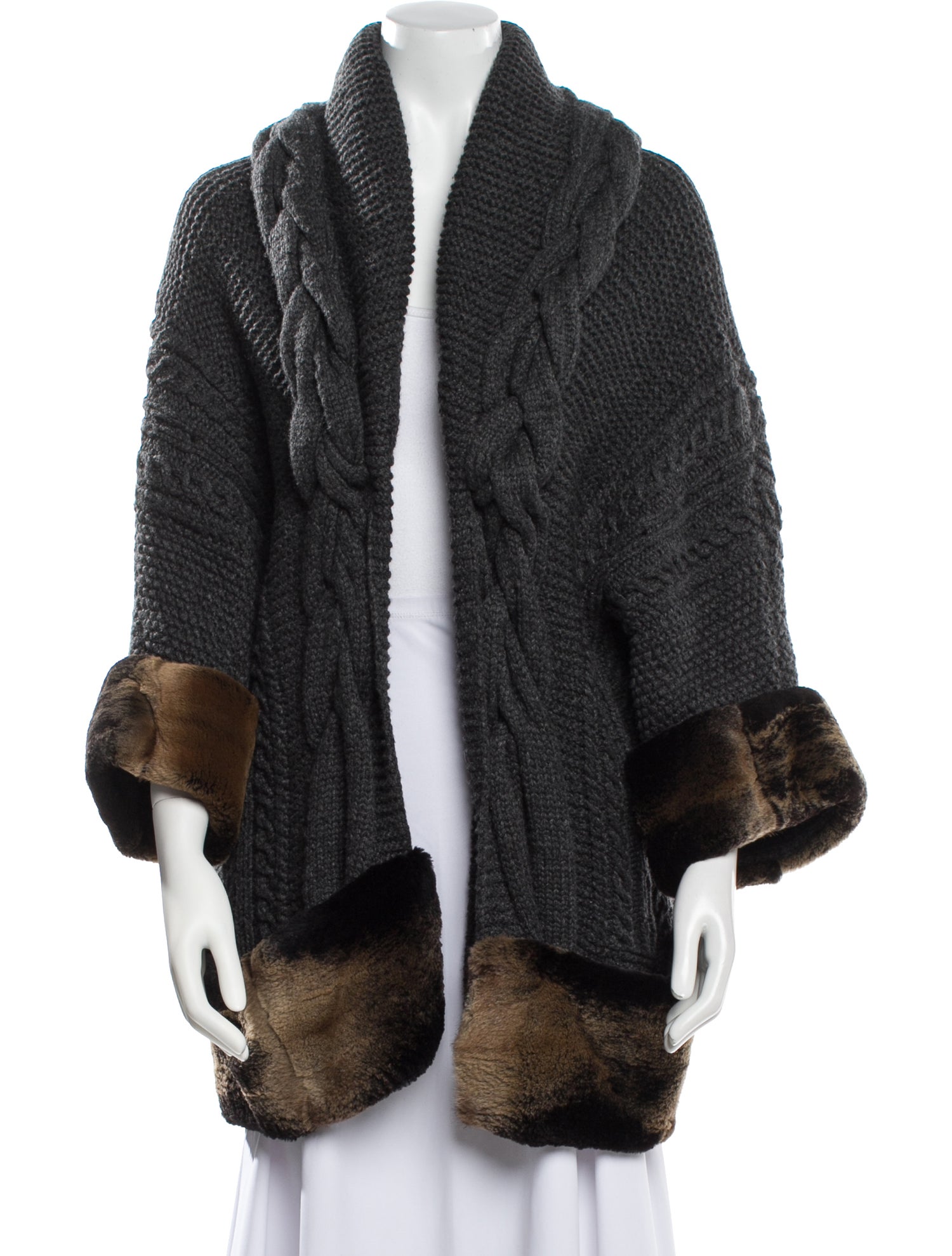 Oscar de la Renta Crochet Colorblock Pattern Sweater