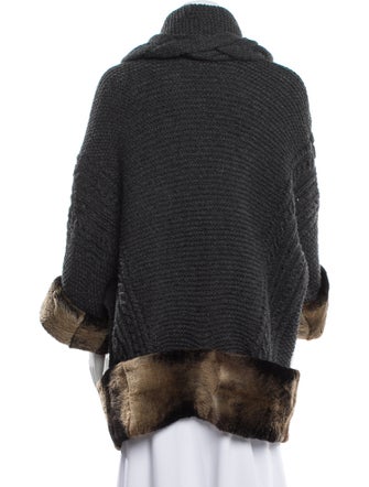 Oscar de la Renta Crochet Colorblock Pattern Sweater