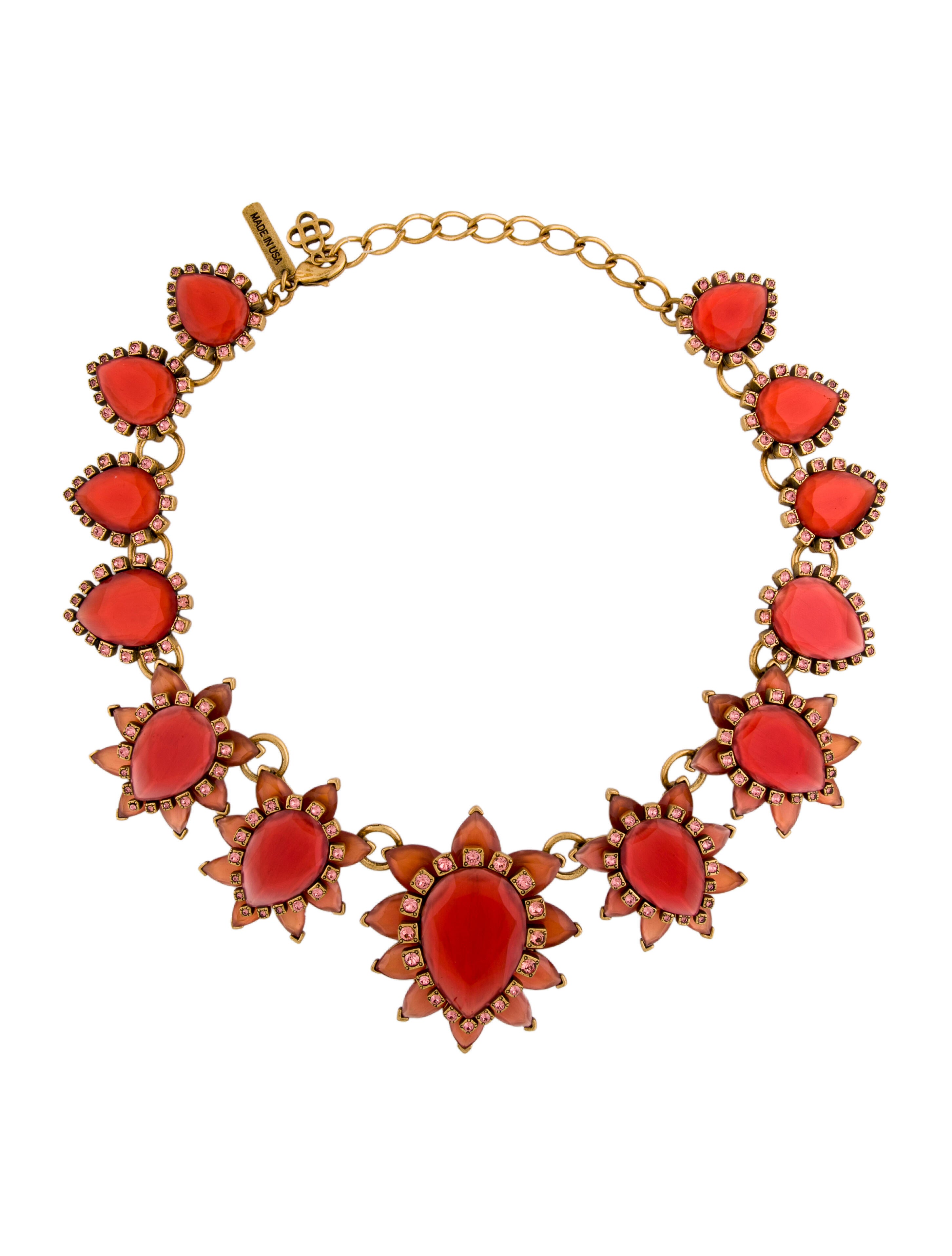 Oscar de la Renta Crystal Bold Pear Shape Collar Necklace