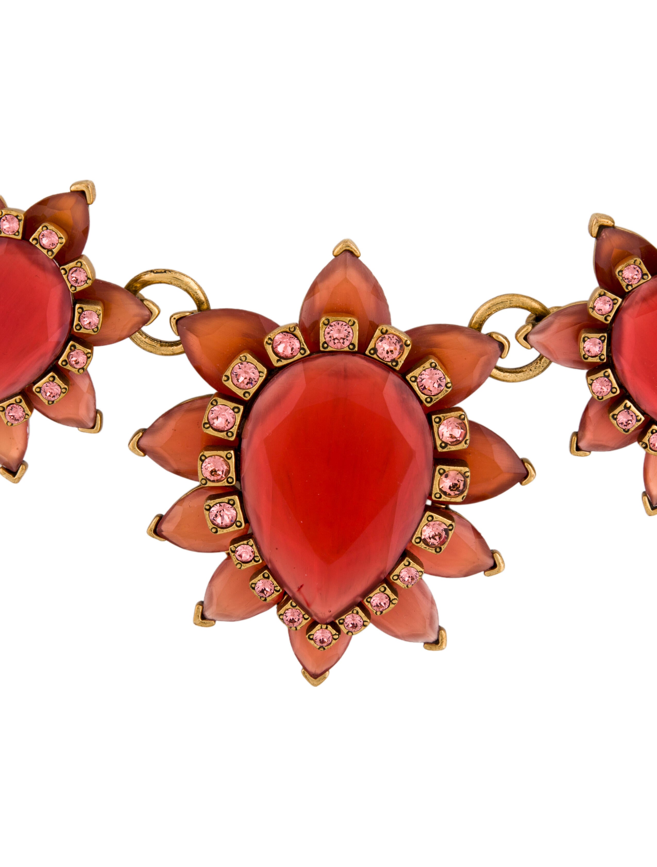 Oscar de la Renta Crystal Bold Pear Shape Collar Necklace