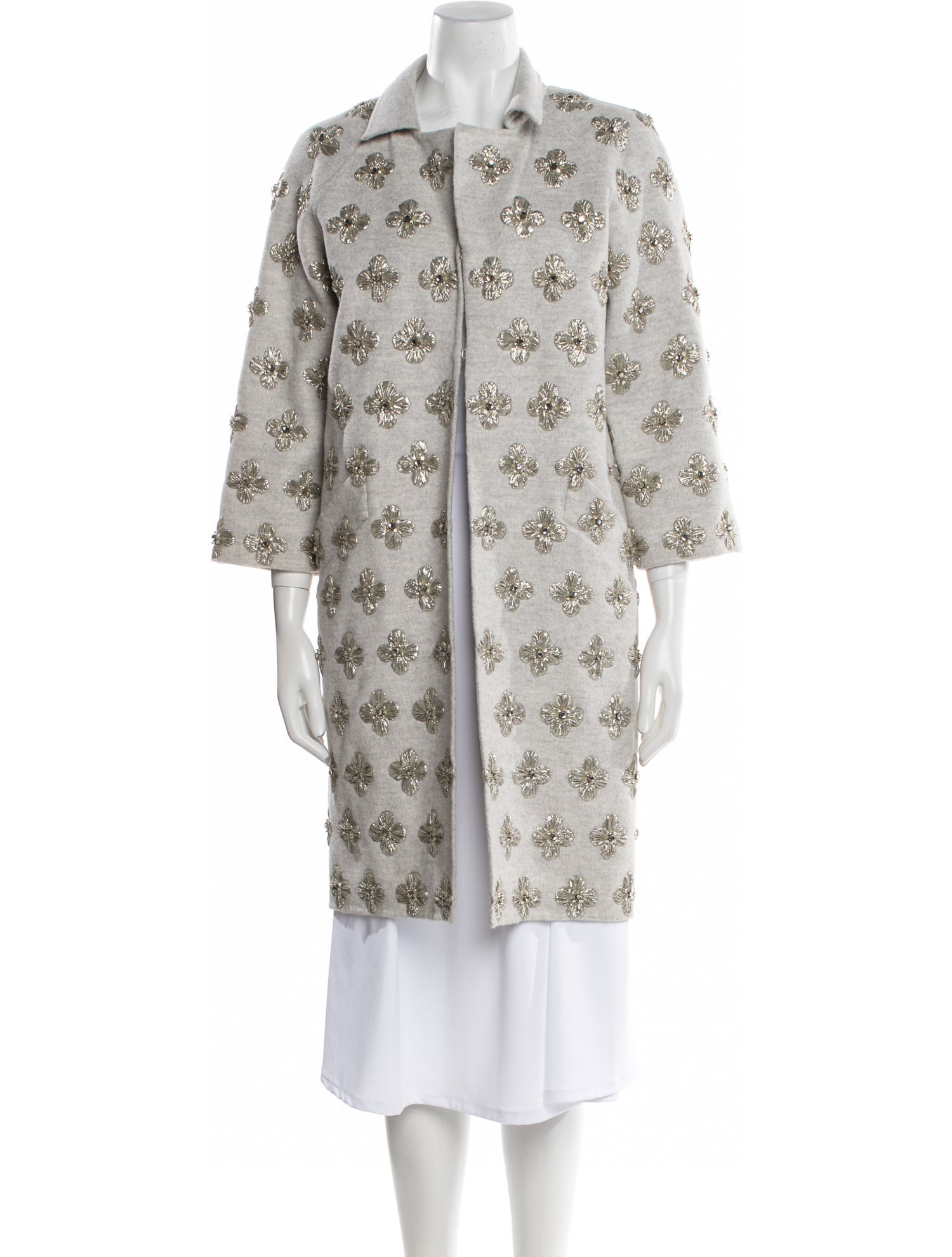 Oscar de la Renta 2010 Wool Faux Fur Coat