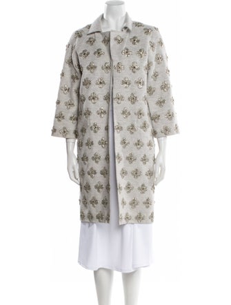 Oscar de la Renta 2010 Wool Faux Fur Coat