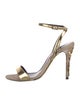 Oscar de la Renta Suede Beaded Accents Sandals