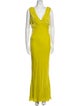Oscar de la Renta V-Neck Long Dress