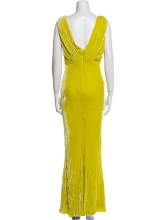 Oscar de la Renta V-Neck Long Dress