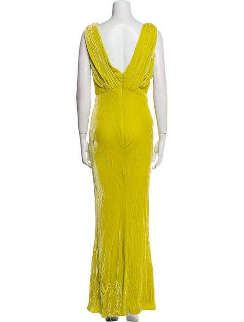 Oscar de la Renta V-Neck Long Dress