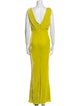 Oscar de la Renta V-Neck Long Dress
