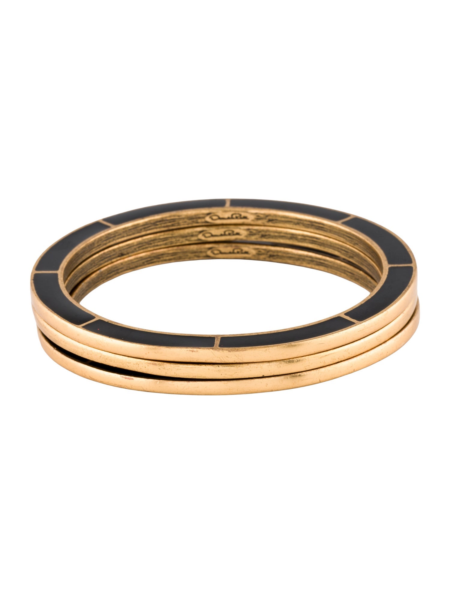Oscar de la Renta Enamel Bangle Bracelet