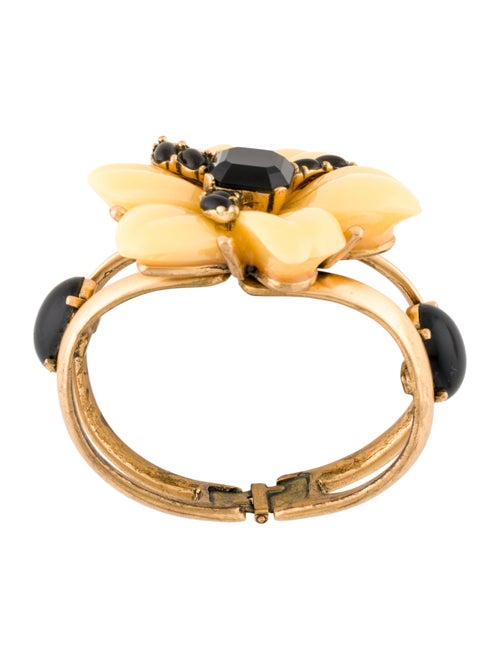 Oscar de la Renta Crystal & Resin Cuff Bracelet