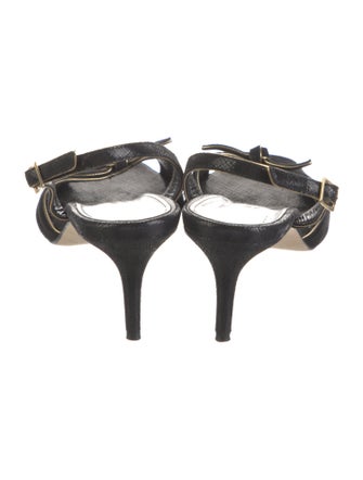 Oscar de la Renta Suede Bow Accents Slingback Pumps