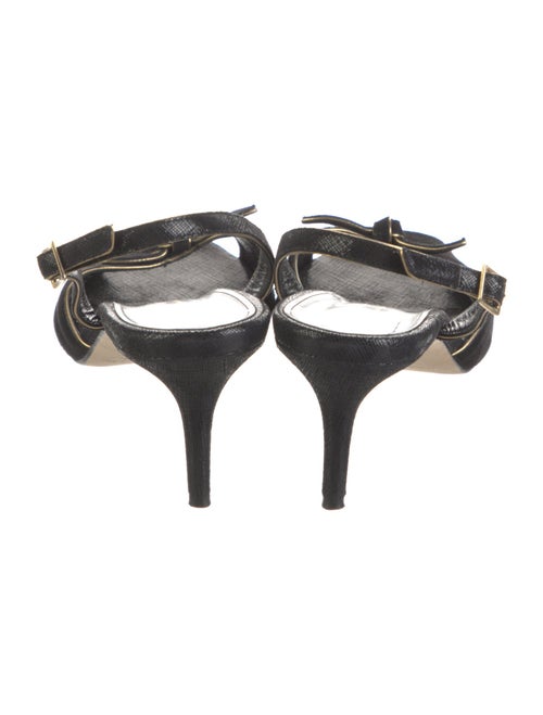 Oscar de la Renta Suede Bow Accents Slingback Pumps