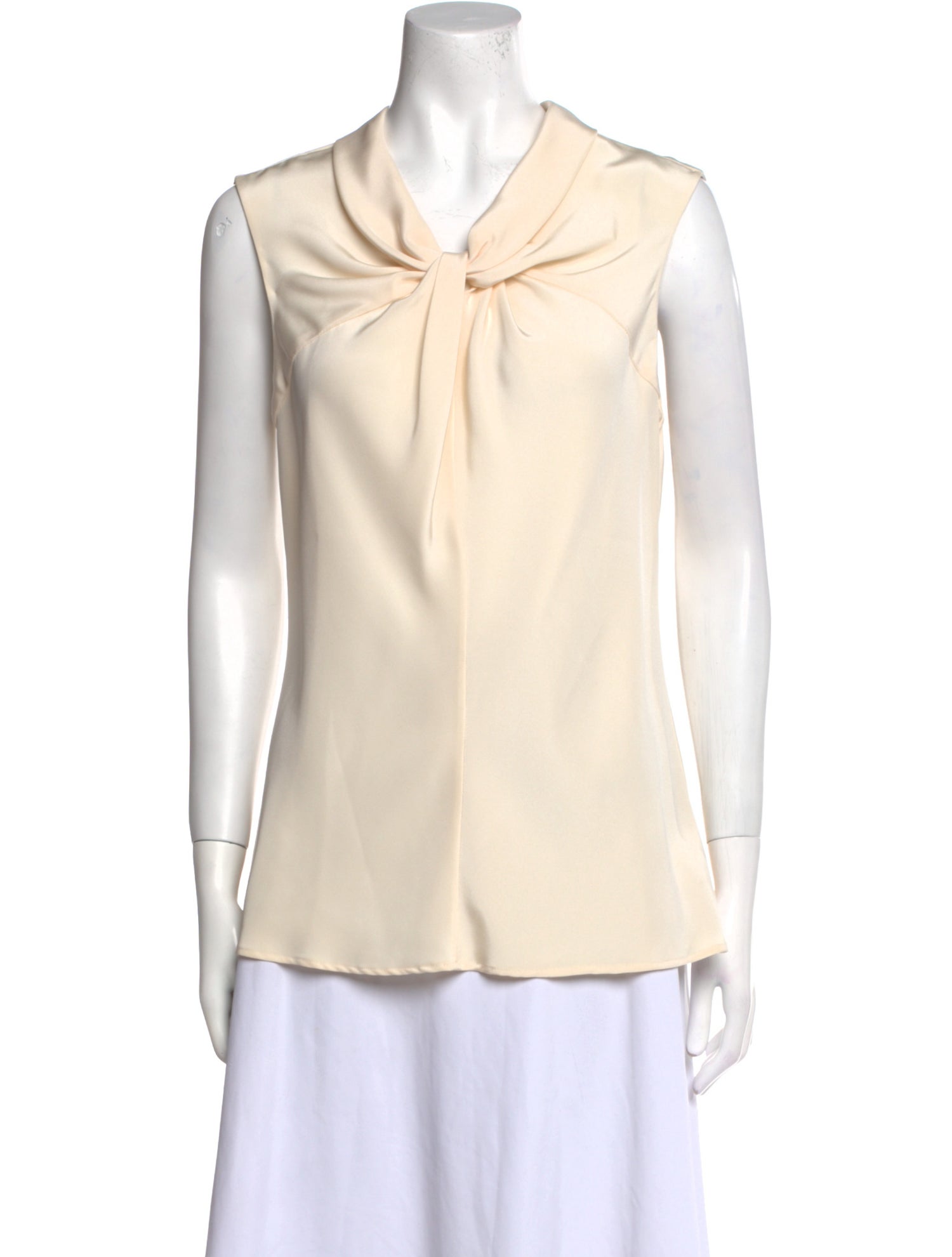 Oscar de la Renta Silk V-Neck Blouse