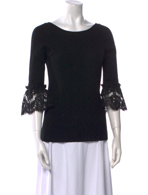 Oscar de la Renta Merino Wool Scoop Neck Sweater