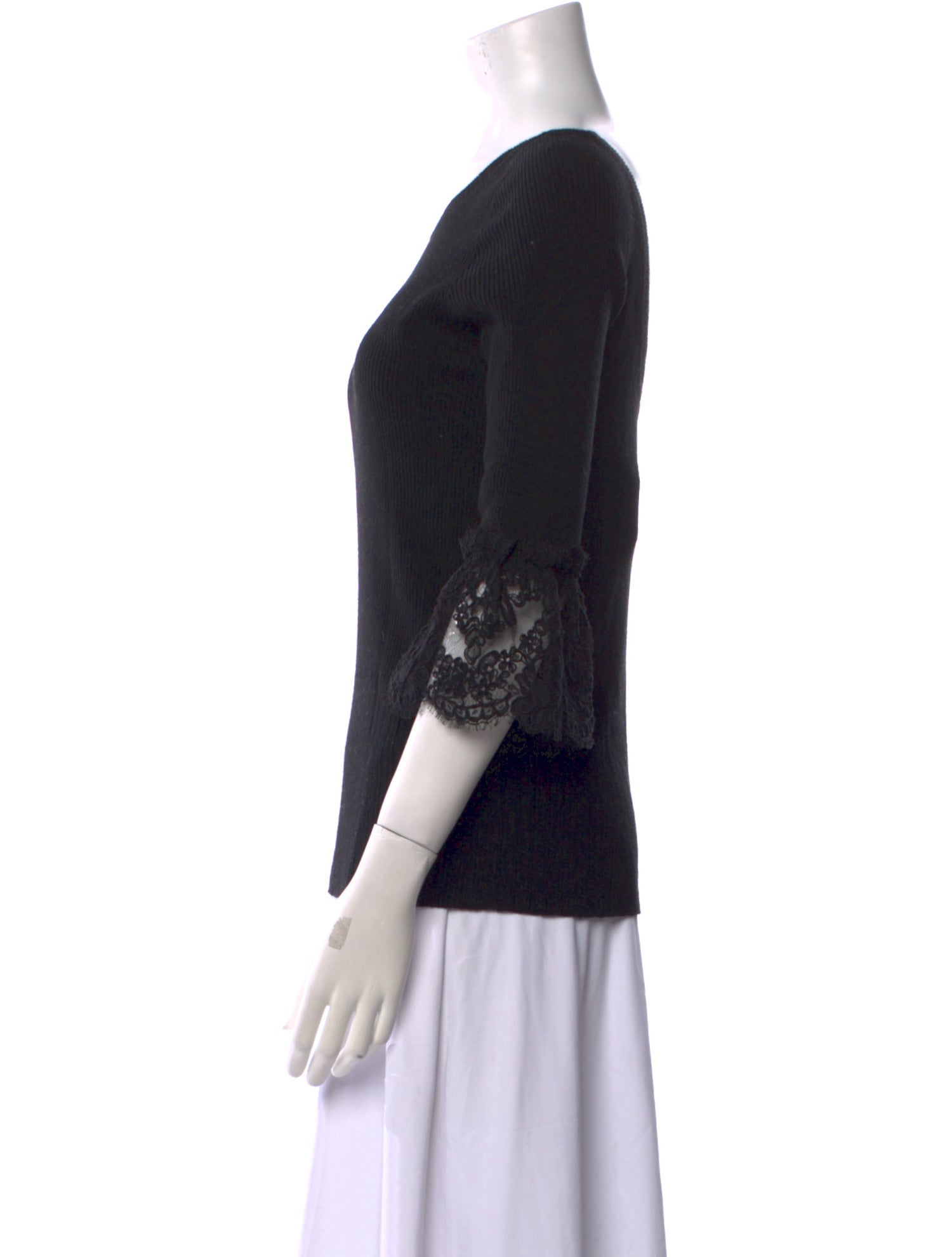 Oscar de la Renta Merino Wool Scoop Neck Sweater