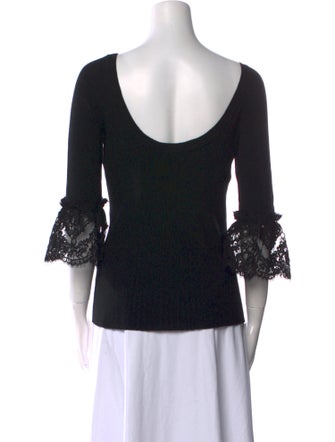 Oscar de la Renta Merino Wool Scoop Neck Sweater