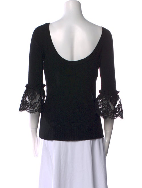 Oscar de la Renta Merino Wool Scoop Neck Sweater