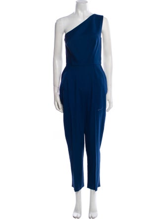 Oscar de la Renta Wool One-Shoulder Jumpsuit