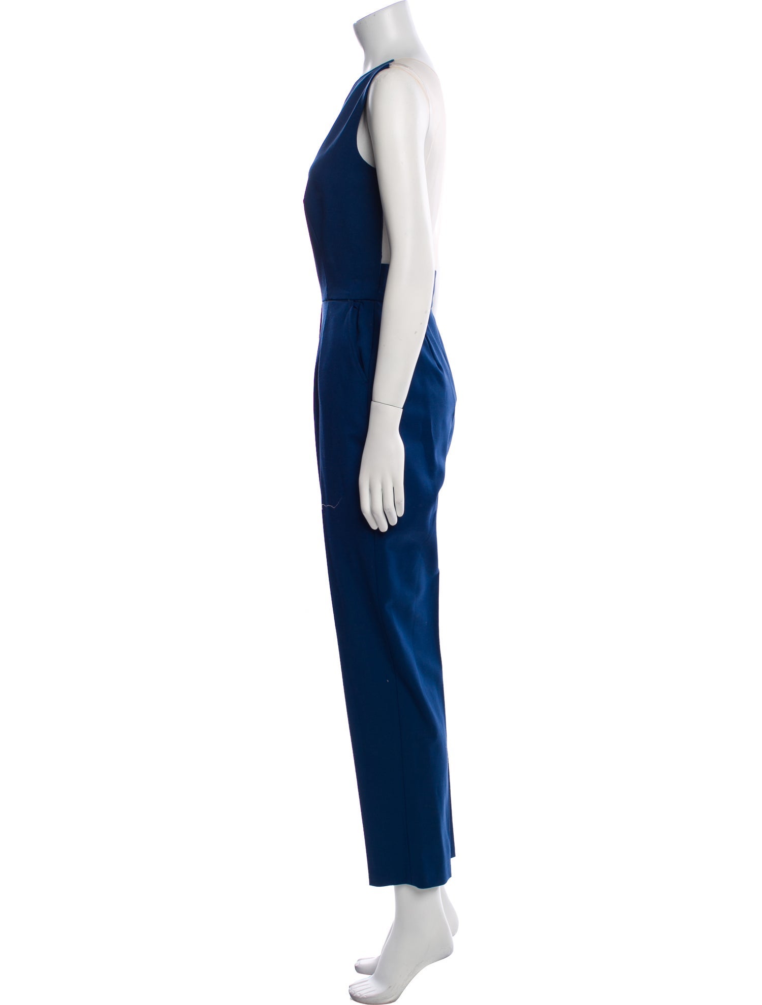 Oscar de la Renta Wool One-Shoulder Jumpsuit