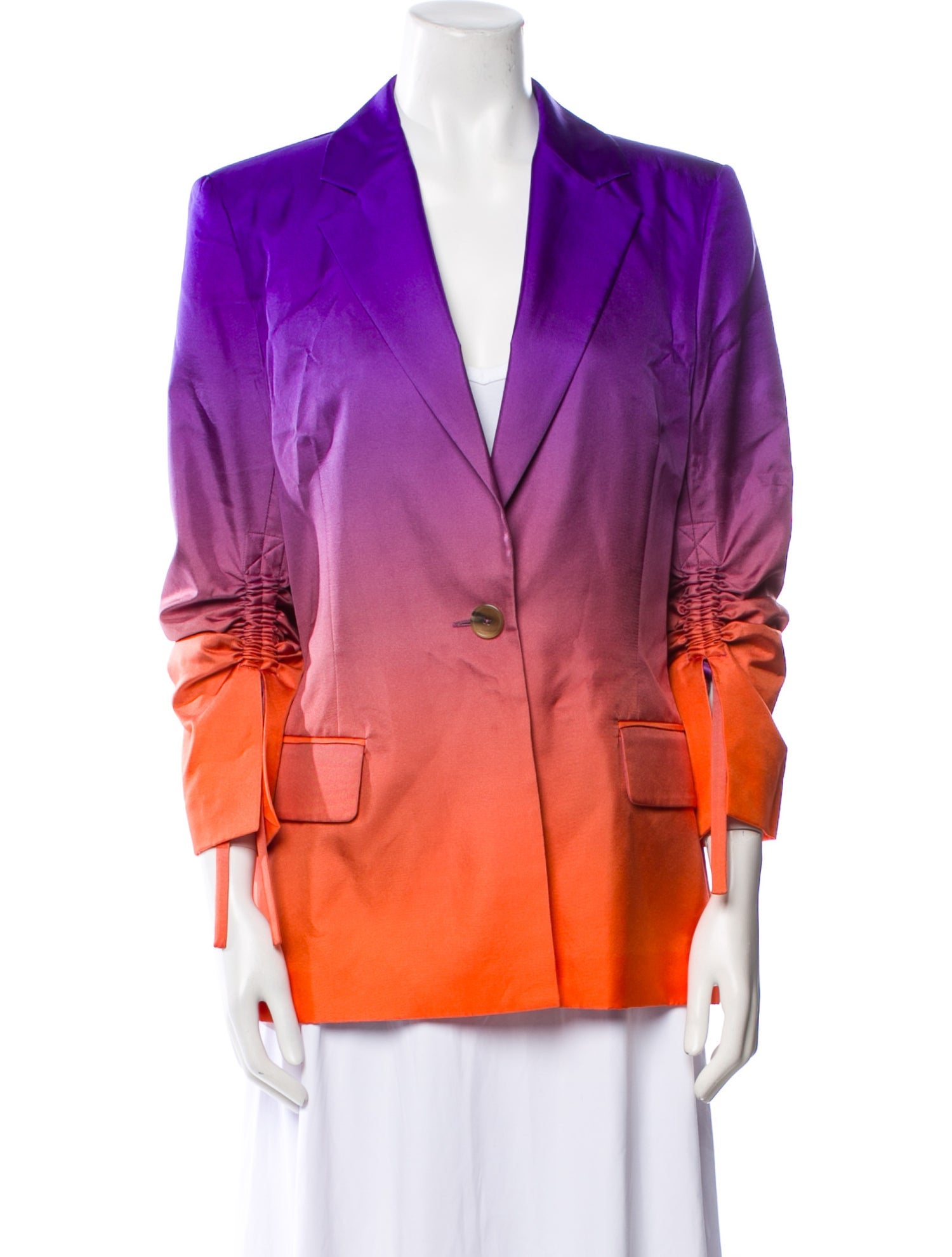 Oscar de la Renta Silk Tie-Dye Print Blazer