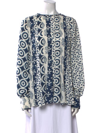 Oscar de la Renta Printed Scoop Neck Tunic