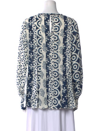 Oscar de la Renta Printed Scoop Neck Tunic